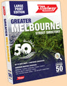 Melway 50th Edition Large Print Street Directory with fitted Clear Plastic Cover