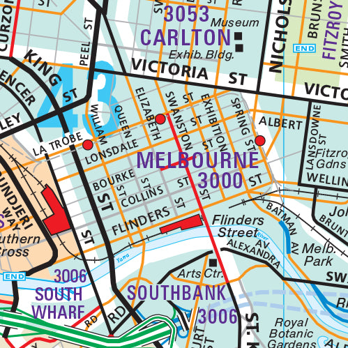 Melway Extended Greater Melbourne Wallmap - Municipal and Suburb Edition