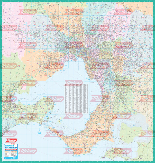Melway Extended Greater Melbourne Wallmap - Municipal and Suburb Edition