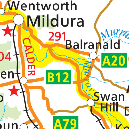 Ausway Australia WallMap - Rolled & Laminated