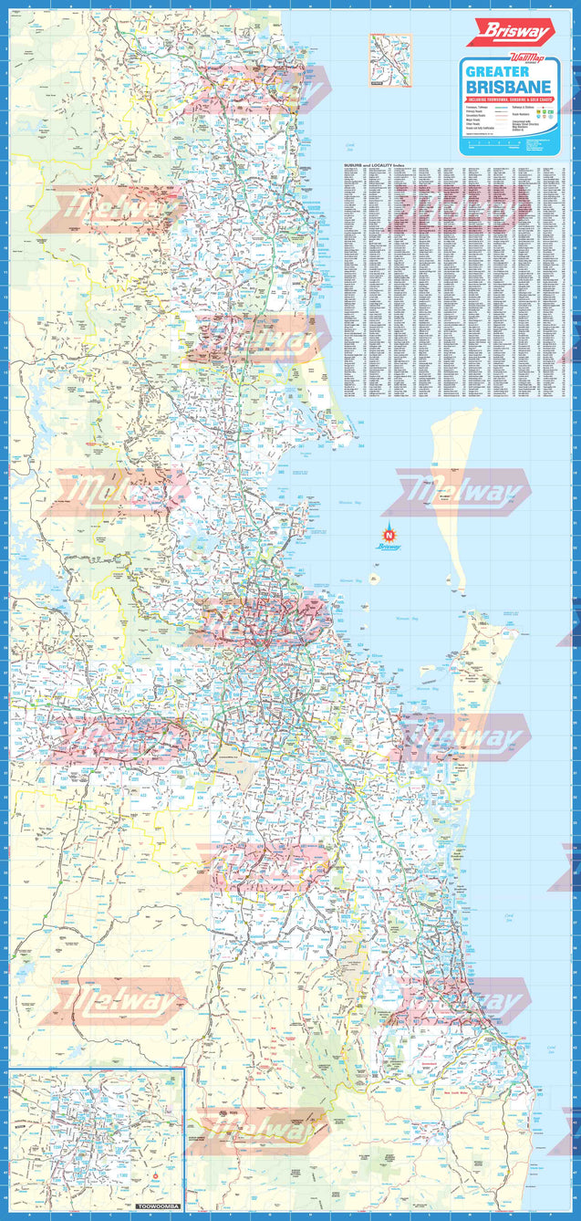 Brisway WallMap - Rolled & Laminated