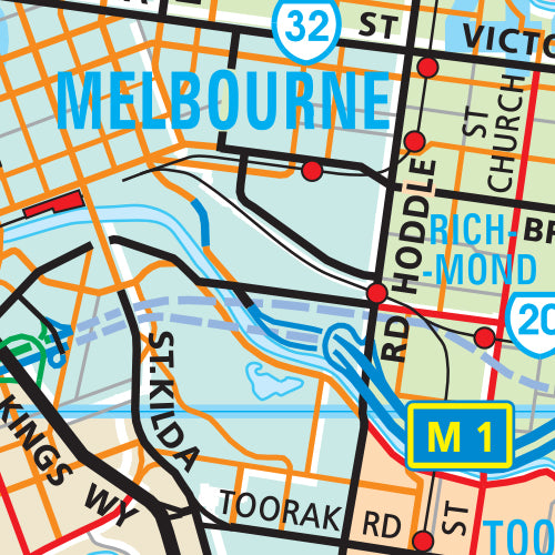 Melway Town & Country WallMap including Council and Suburb Boundaries